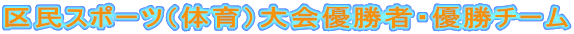 区民スポーツ（体育）大会優勝者・優勝チーム